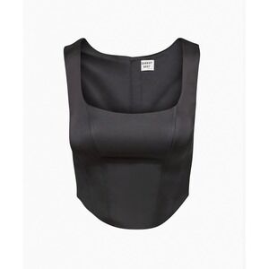 Sunday Best Aritzia Black Satin Corset Crop Top Size Medium Shiloh Bustier Sexy